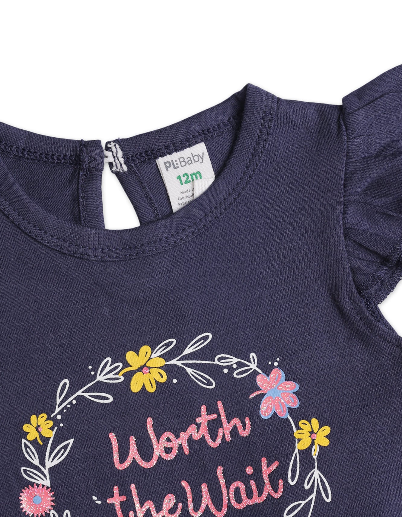 Zubaida's Floral 4 Pcs Bodysuit Set with Tutu Tights and a coordinating Headband - Image 3