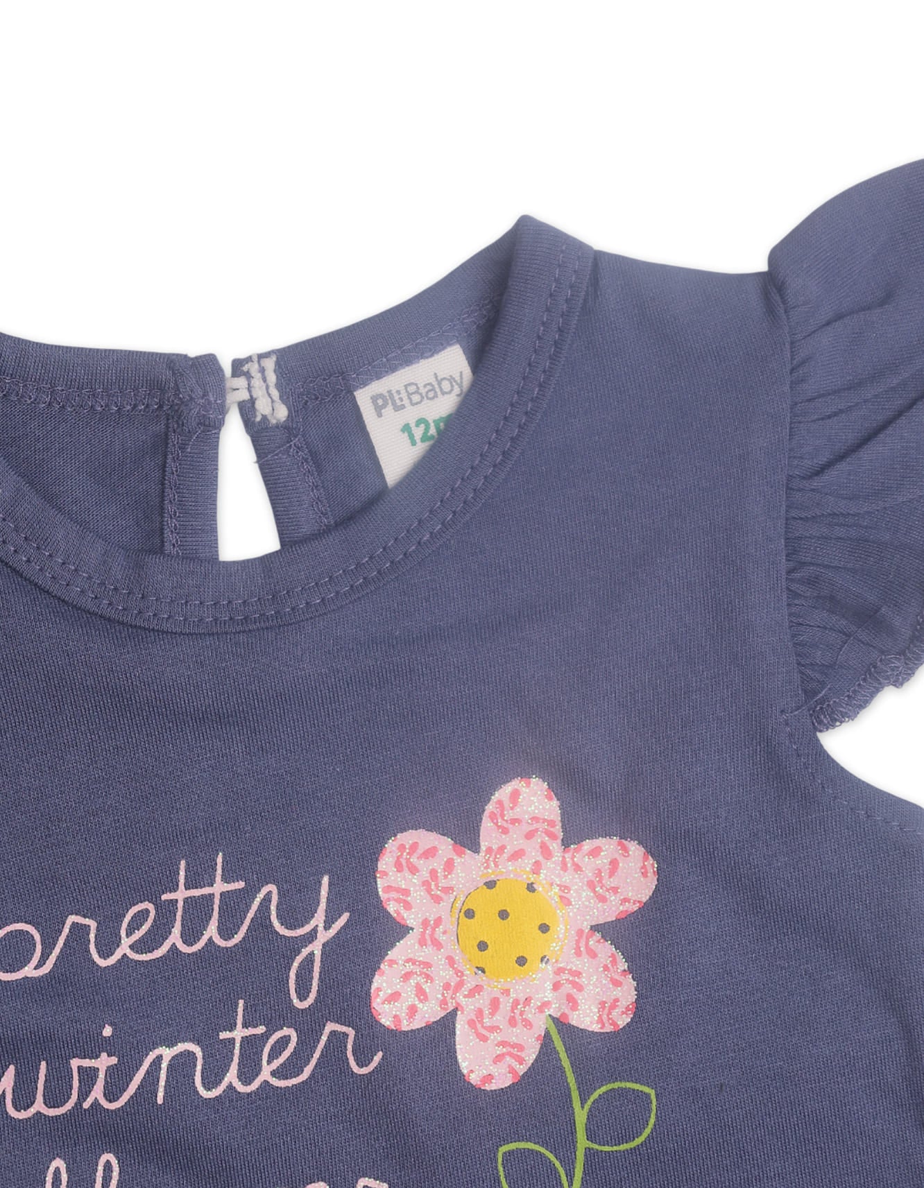 Zubaida's Floral 4 Pcs Bodysuit Set with Tutu Tights and a coordinating Headband - Image 2