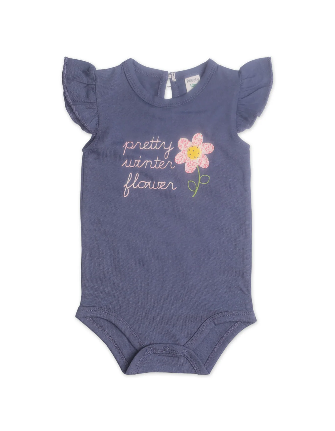 Zubaida's Floral 4 Pcs Bodysuit Set with Tutu Tights and a coordinating Headband - Image 3
