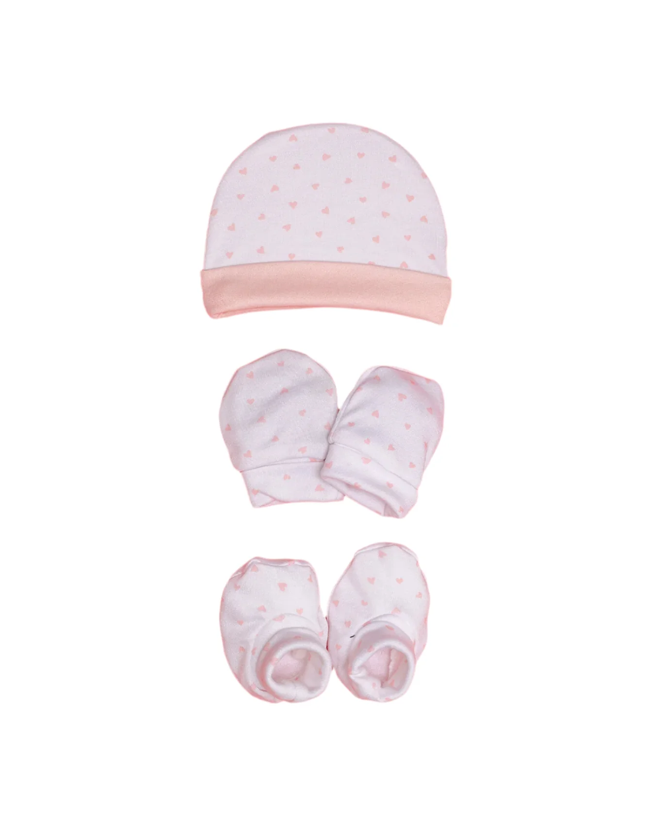 Zubaida's Cap, Mitten & Booties Set Blossom Theme