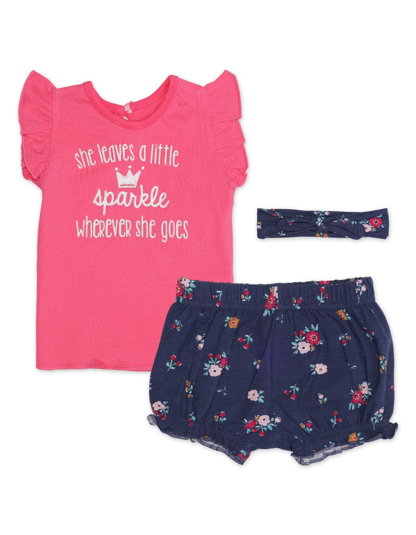 Zubaida's Floral 3 Pcs Suit Set with a coordinating Headband