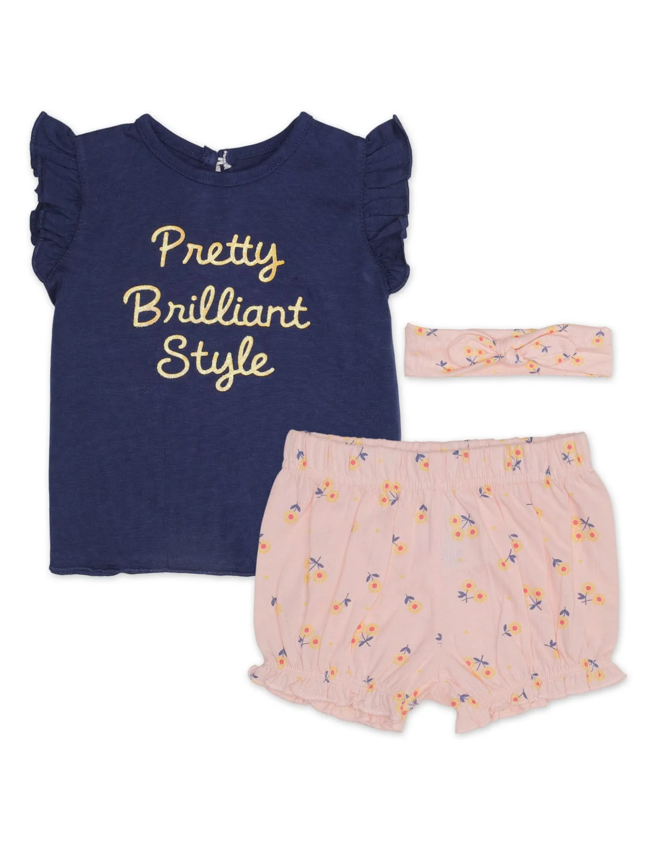 Zubaida's Floral 3 Pcs Suit Set with a coordinating Headband