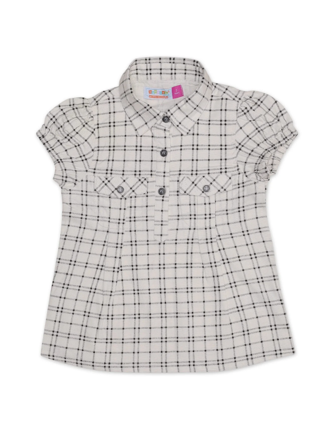 Zubaida's Short-Sleeves Checkered Top