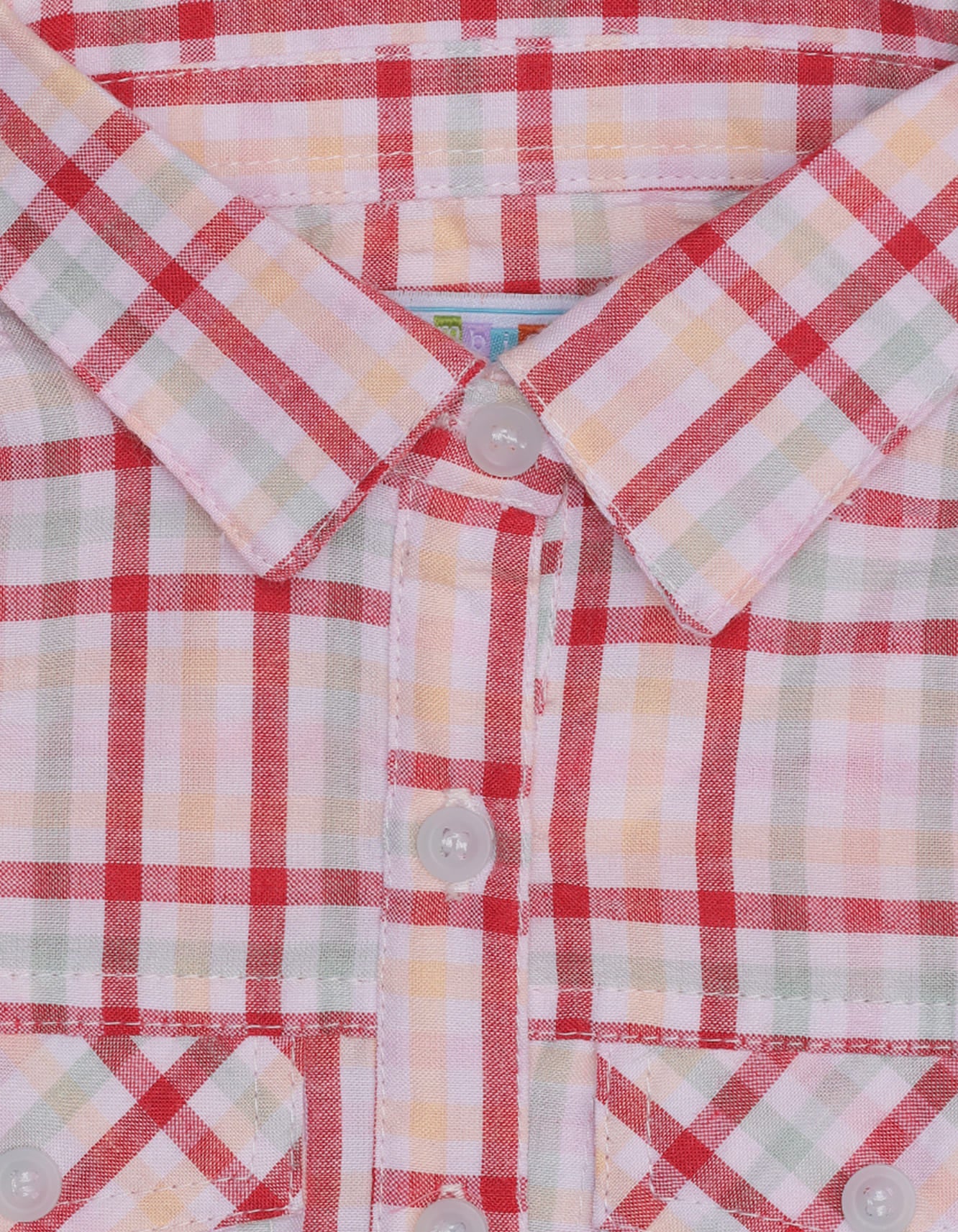 Zubaida's Short-Sleeves Checkered Top - Image 2