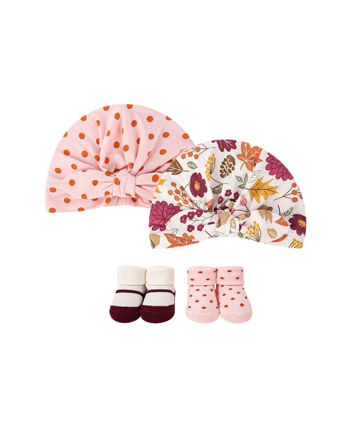 Zubaida's Coordinated Knotted Caps and Socks Set