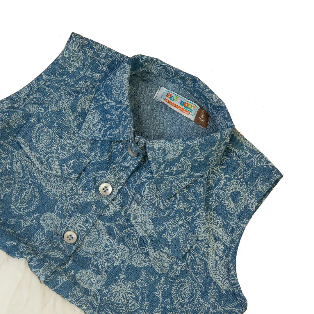 Zubaida's Denim and Tulle Dress - Image 2