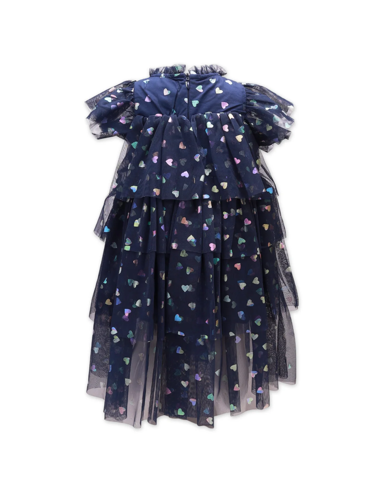 Zubaida's Shimmering Hearts Print Tulle Dress - Image 2