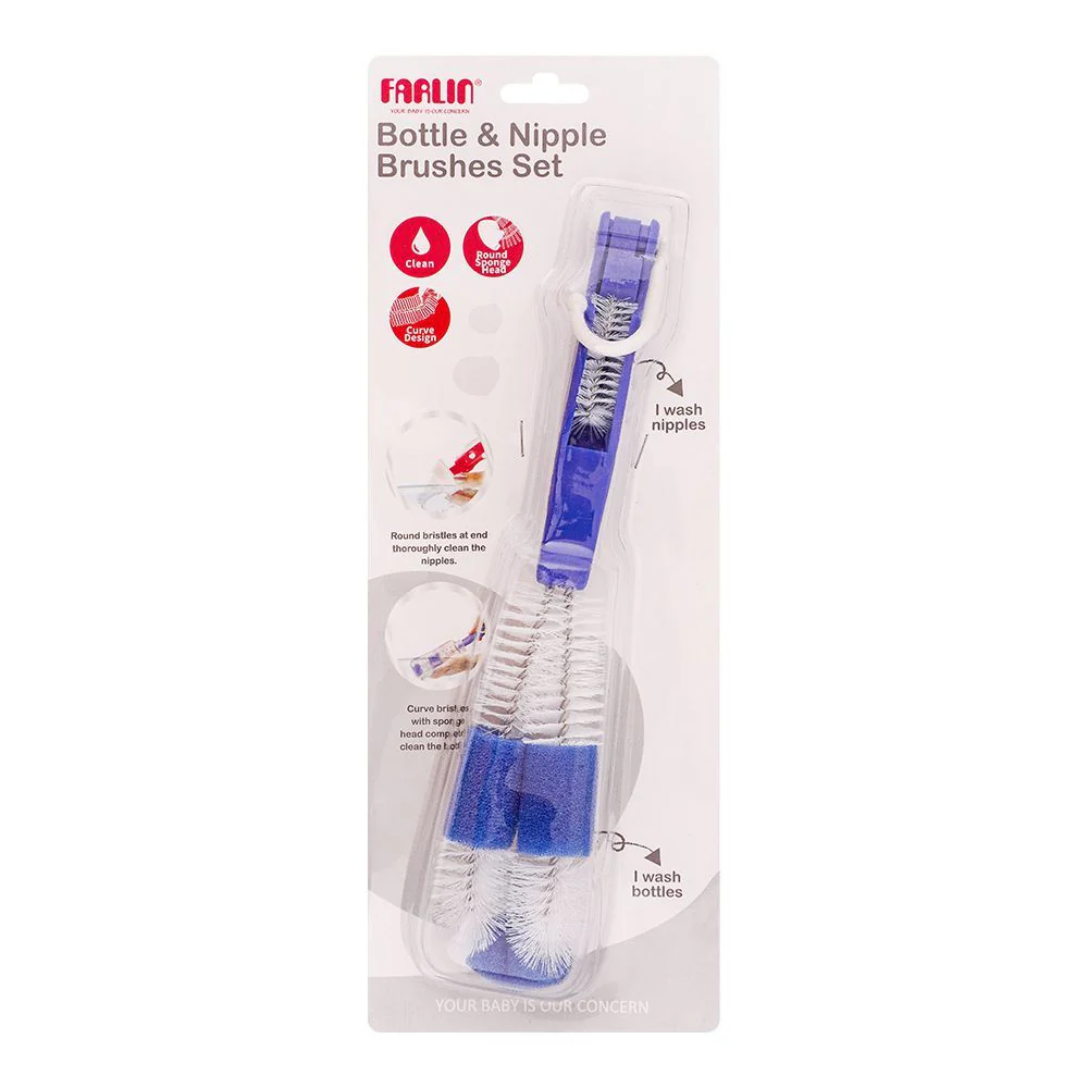 Zubaida's Farlin Bottle & Nipple Brush - Blue - BF-257 - Image 2