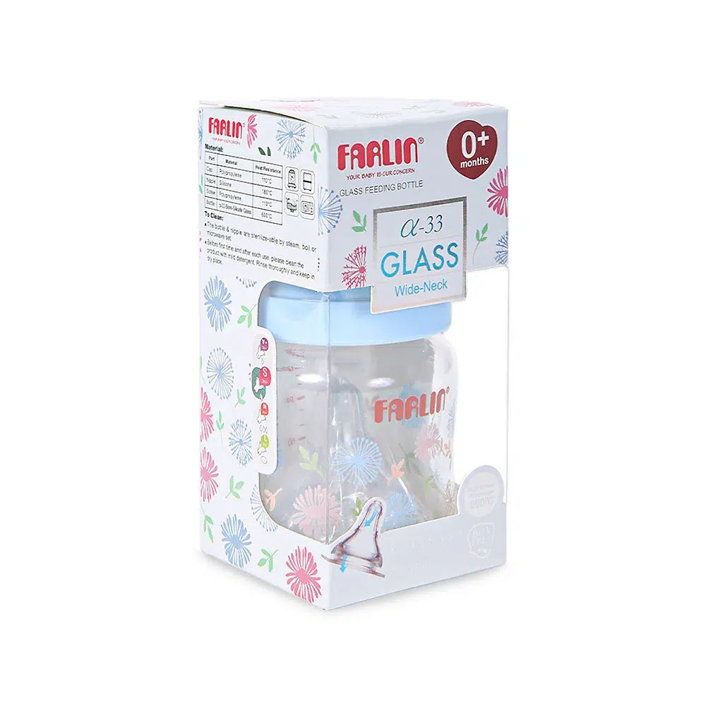 Zubaida's Farlin Wide-Neck Glass Feeding Bottle 120ml - AB-32005-B - Image 3