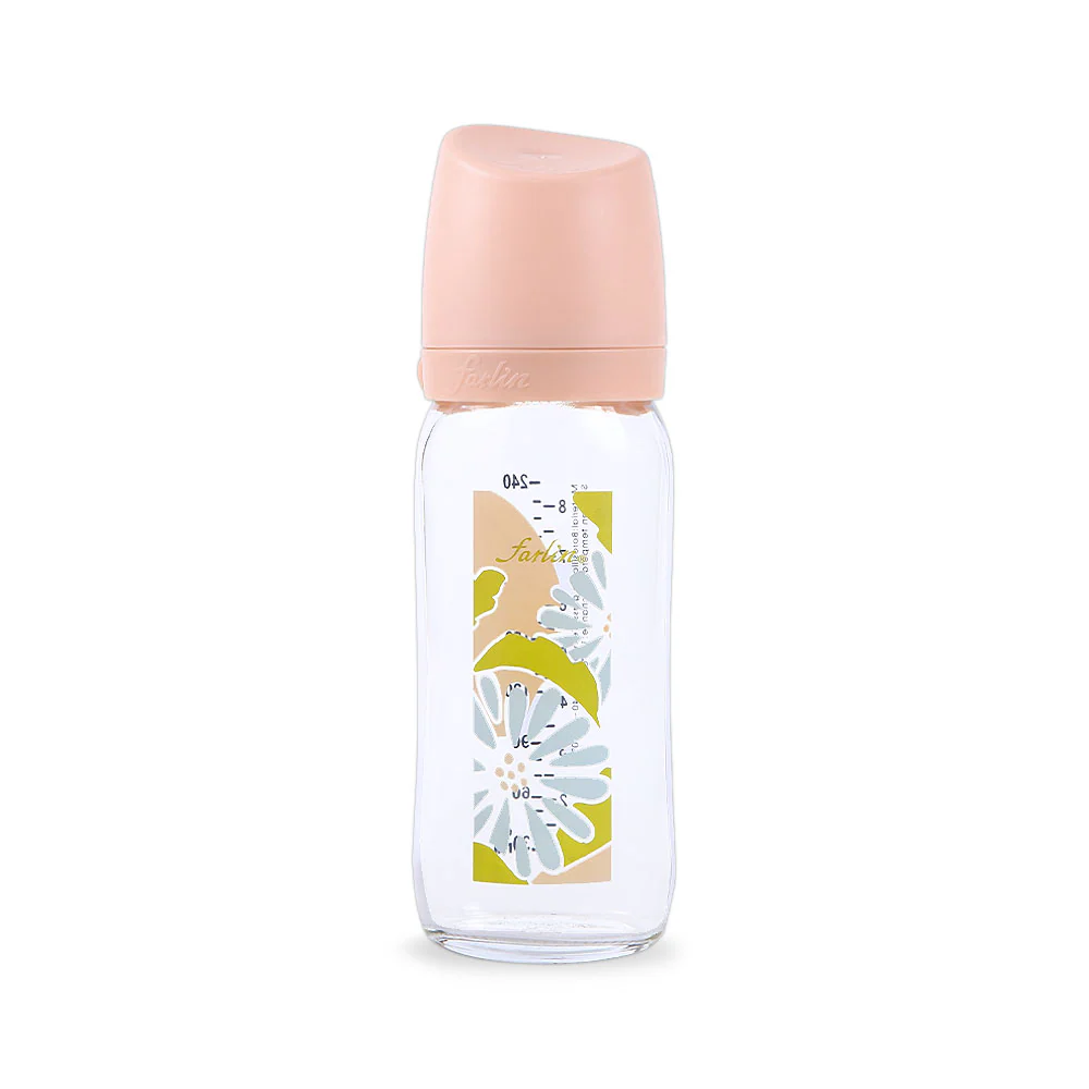 Zubaida's Farlin Wide Neck Glass Feeder 240ml - Pink - AB-32012