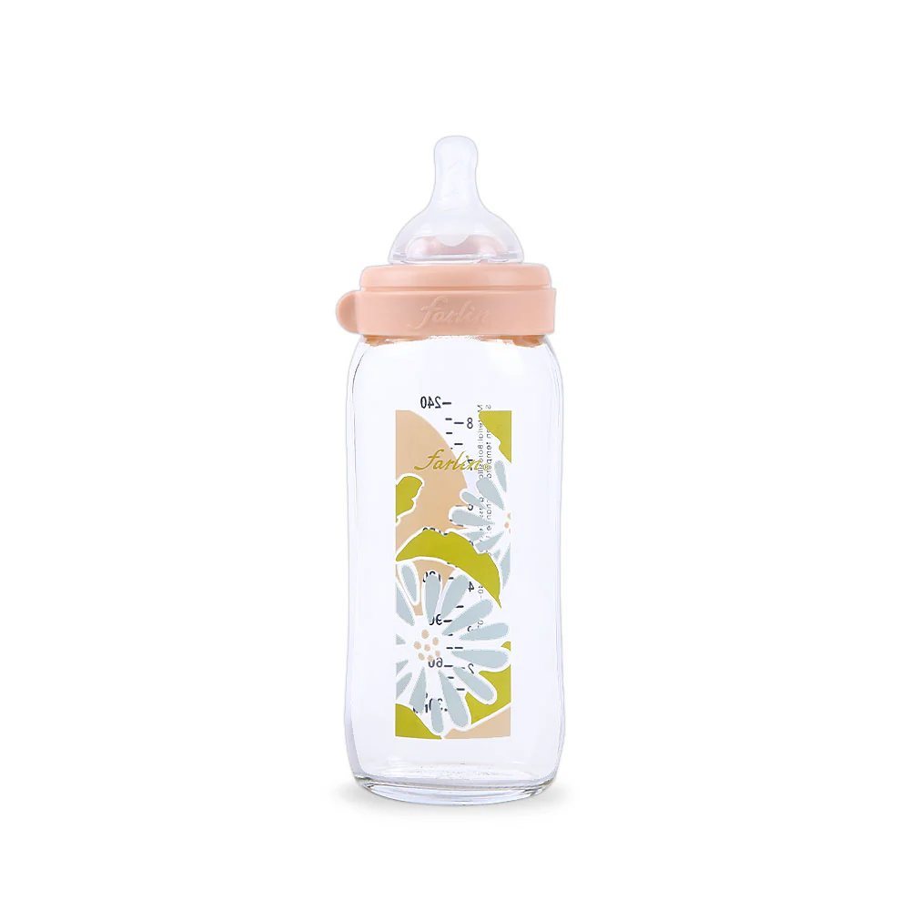 Zubaida's Farlin Wide Neck Glass Feeder 240ml - Pink - AB-32012 - Image 3