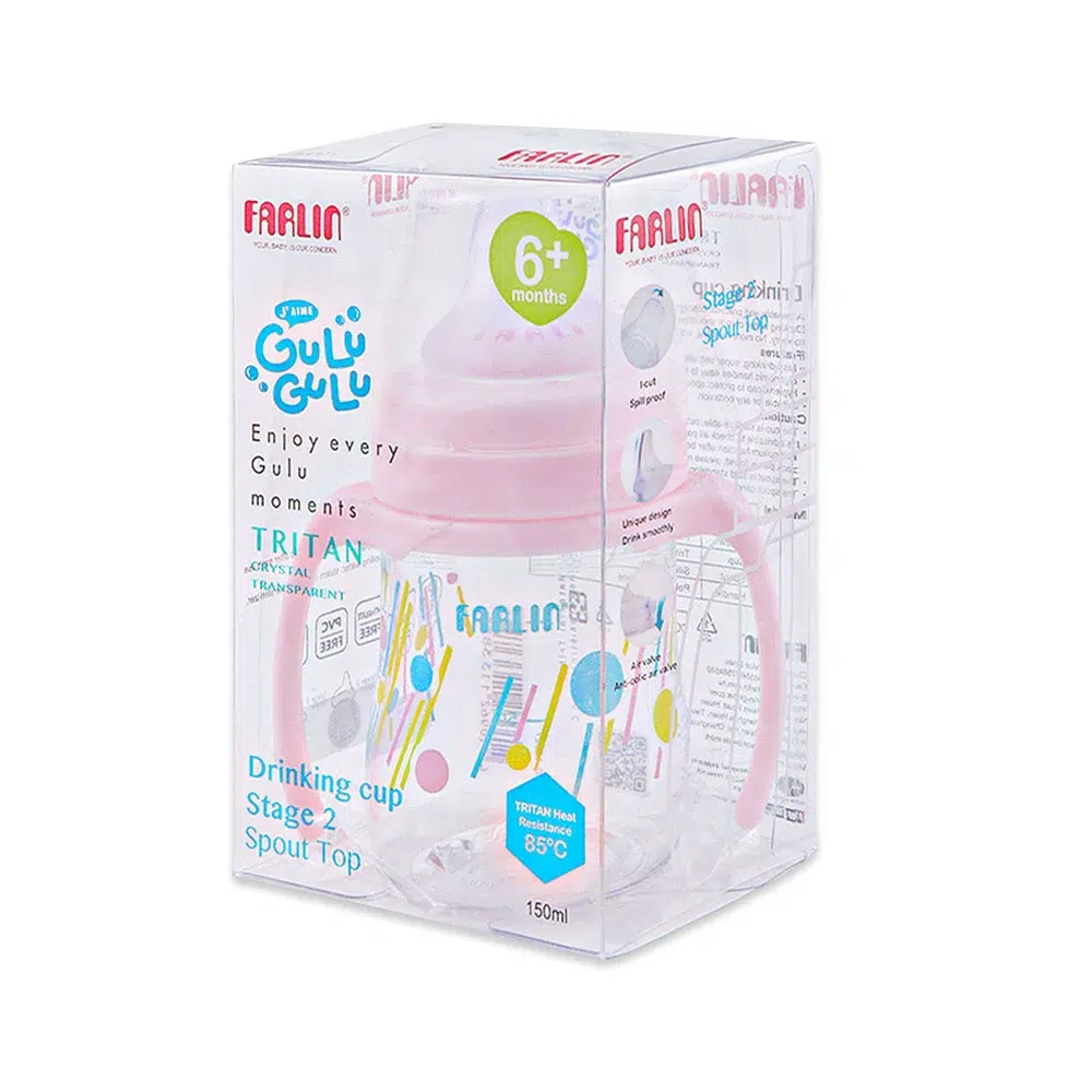 Zubaida's Farlin Spout Drinking Cup Stage 2 150ML – Pink - AG-10027 - Image 3