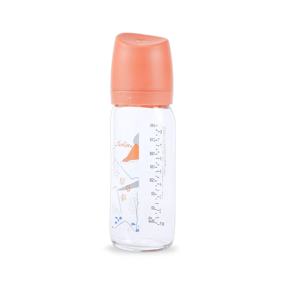 Zubaida's Farlin Wide Neck Glass Feeder 240ml - Orange - AB-32012 - Image 2