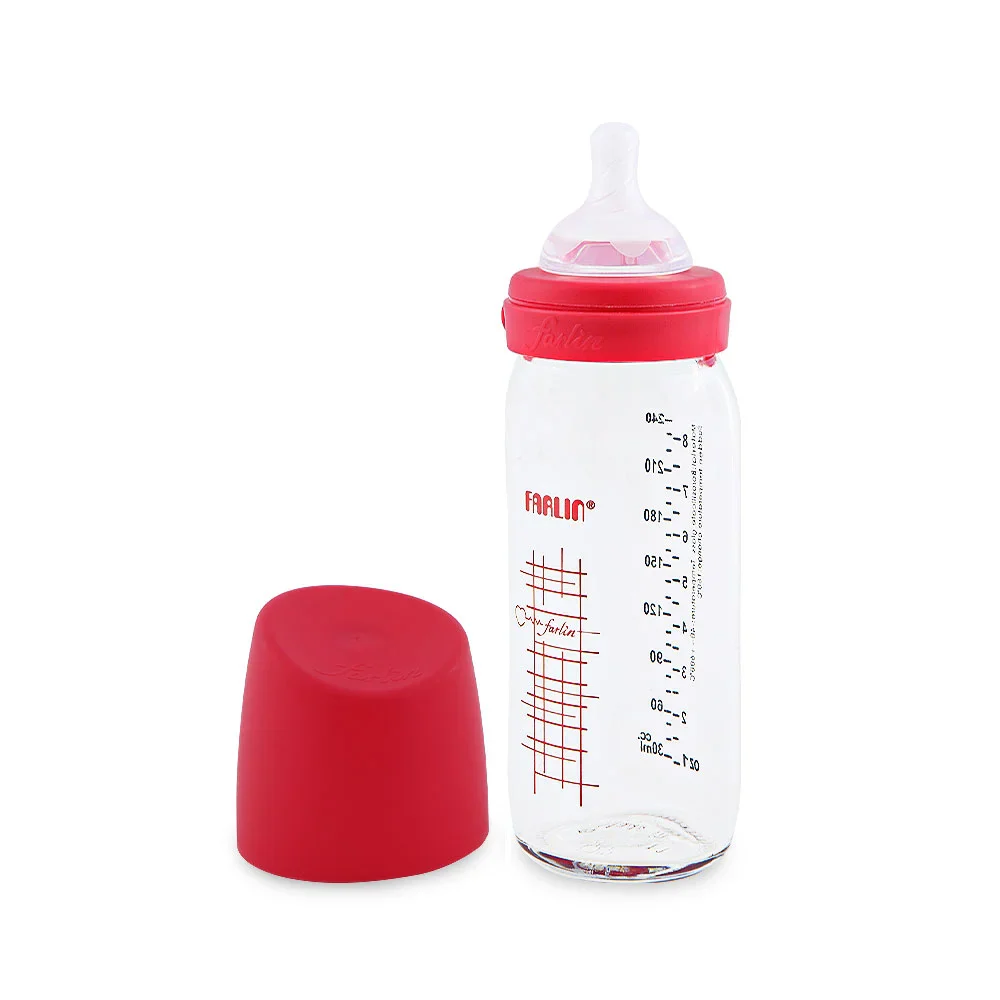 Zubaida's Farlin Wide-Neck Glass Feeder 240ml Pink - AB-32014-01 - Image 2