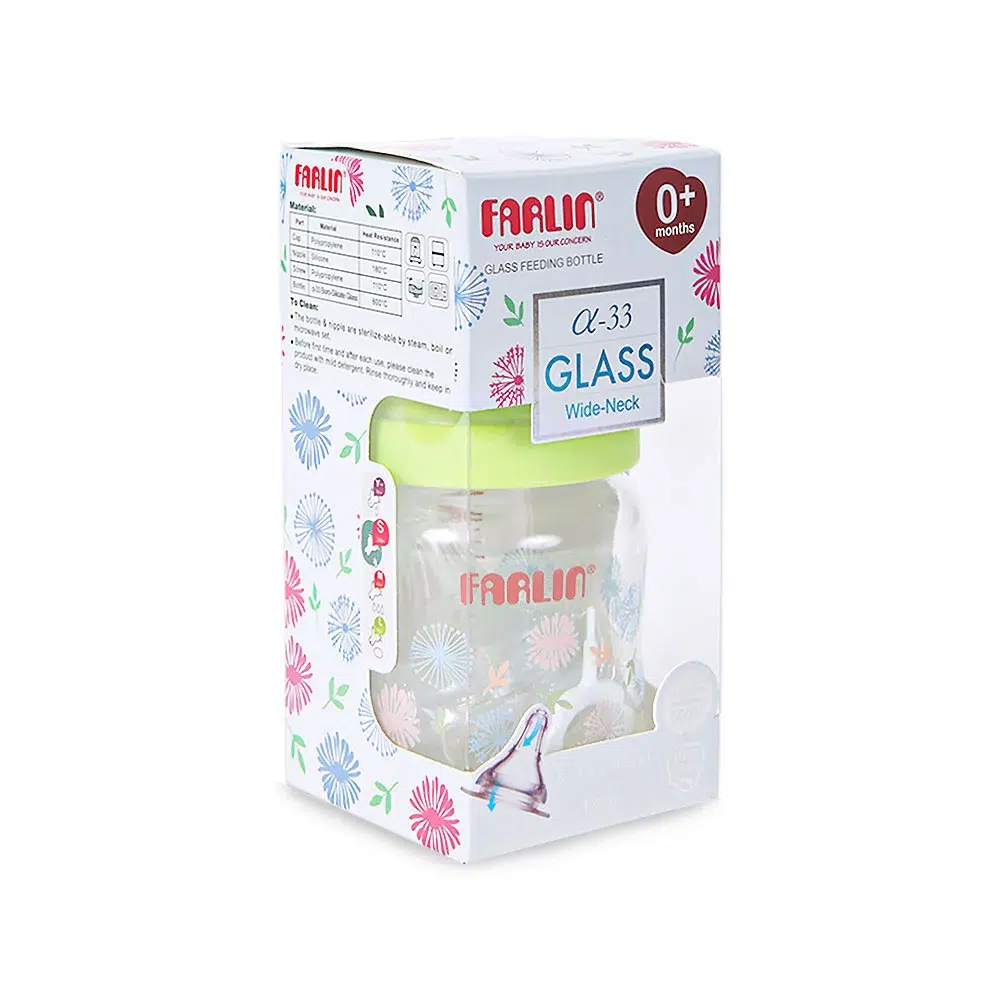 Zubaida's Farlin Wide-Neck Glass Feeding Bottle 120ml - AB-32005-M - Image 3