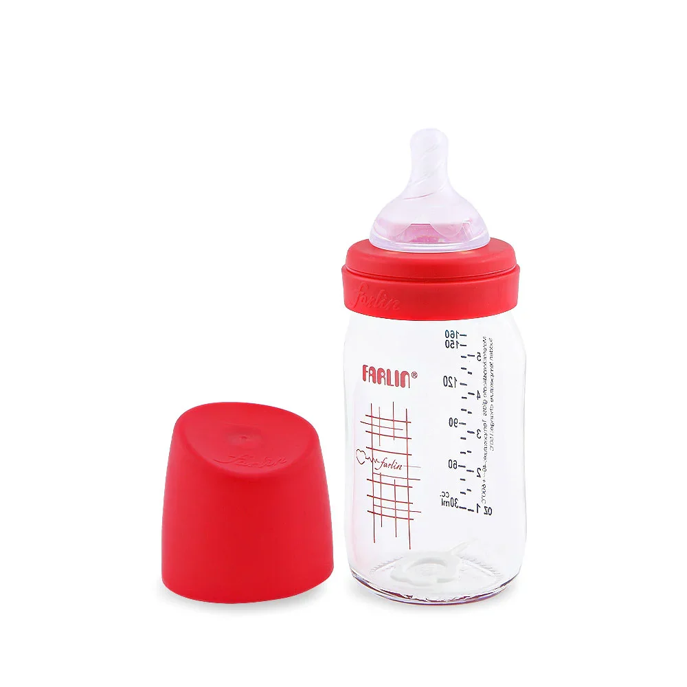 Zubaida's Farlin Wide-Neck Glass Feeding Bottle 160ml - Pink - AB-32013-01 - Image 2