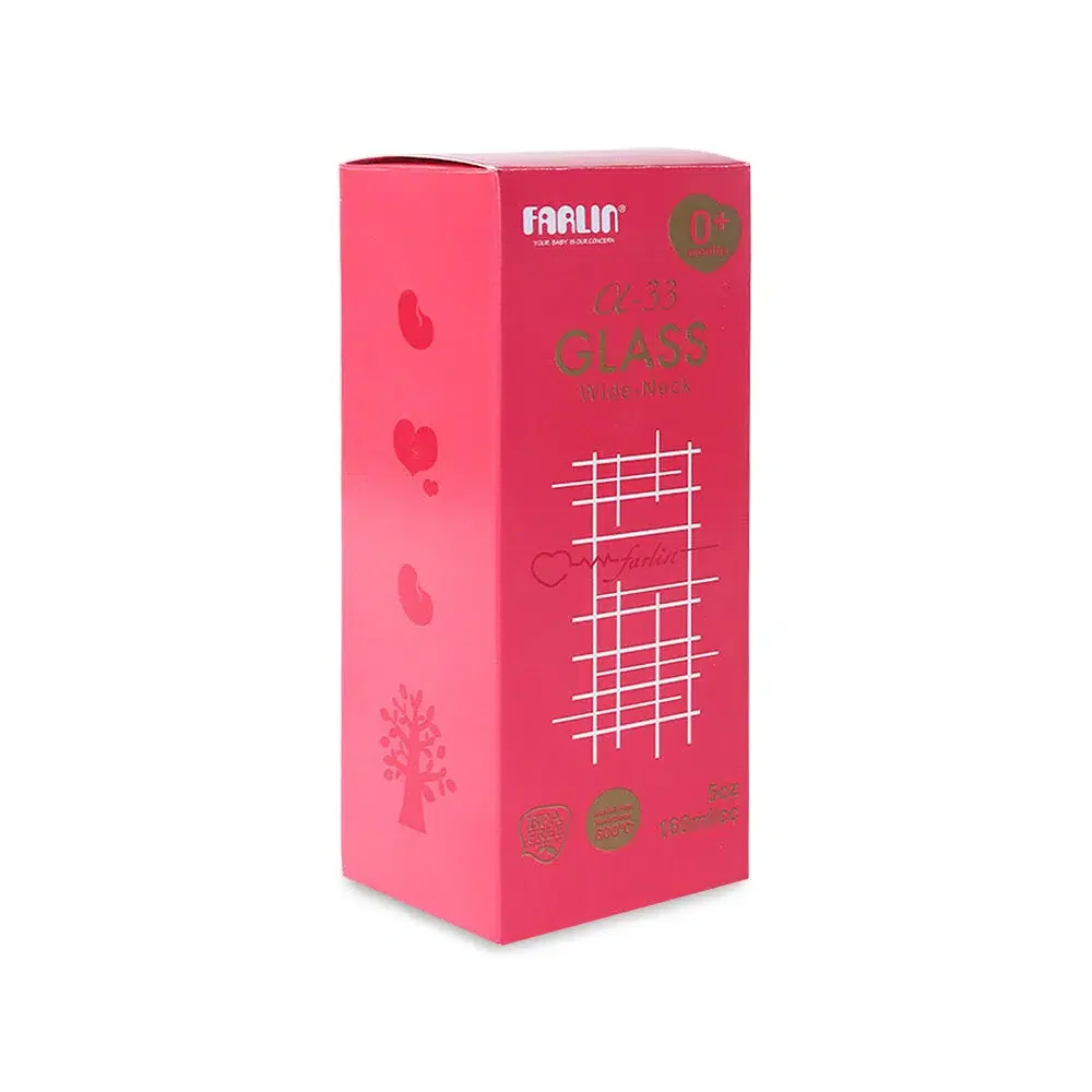Zubaida's Farlin Wide-Neck Glass Feeding Bottle 160ml - Pink - AB-32013-01 - Image 3