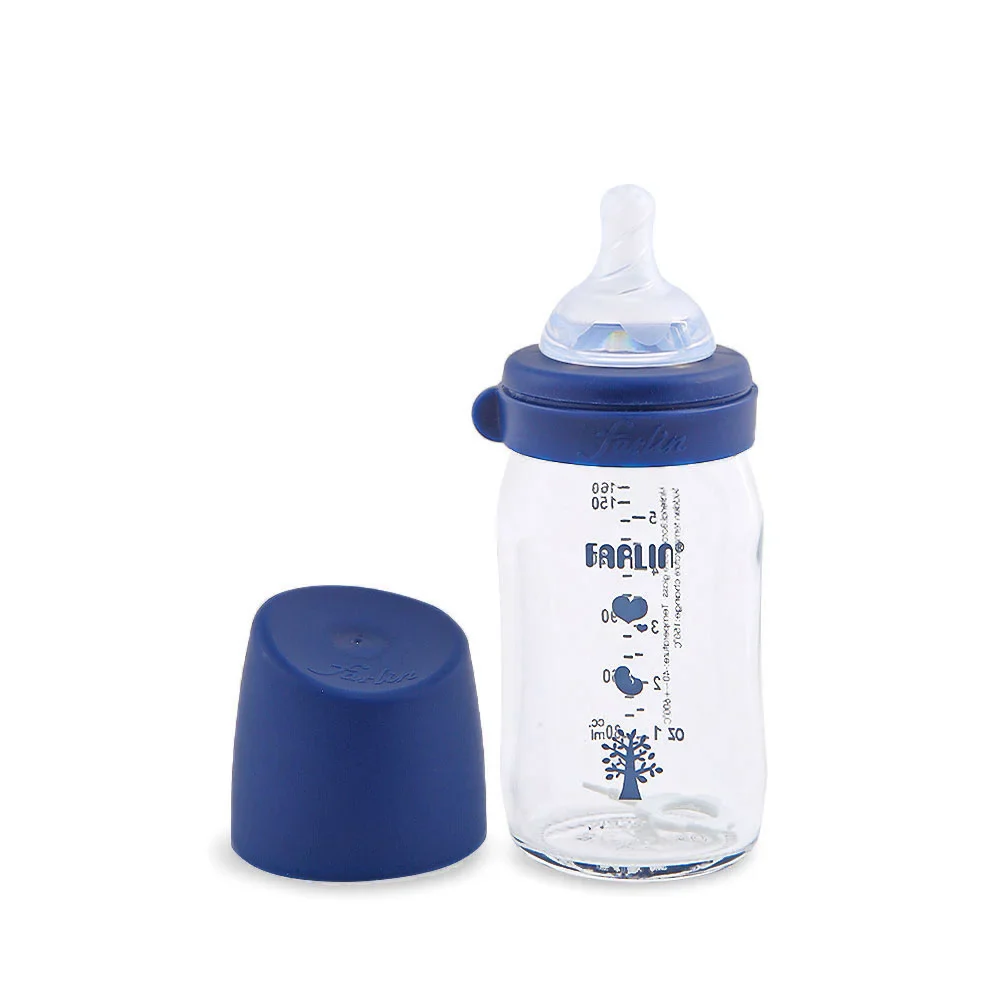Zubaida's Farlin Wide-Neck Glass Feeding Bottle 160ml - Blue - AB-32013-02 - Image 2