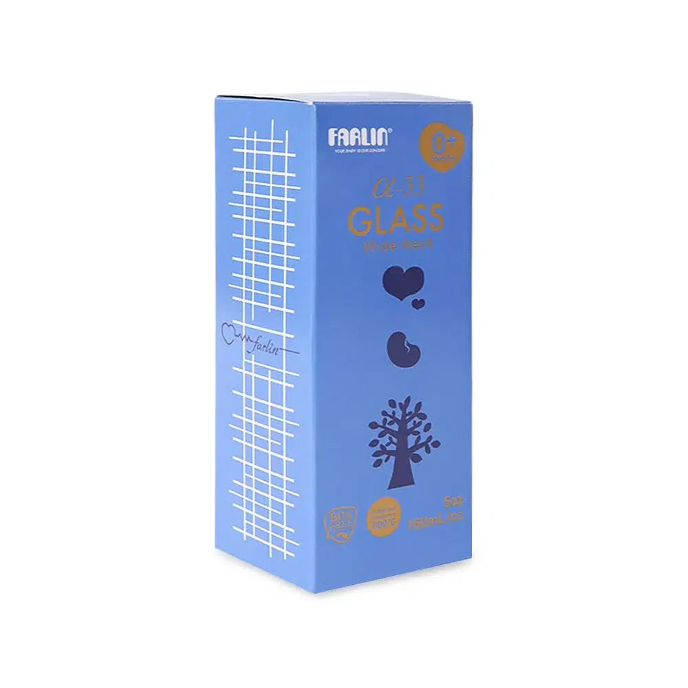 Zubaida's Farlin Wide-Neck Glass Feeding Bottle 160ml - Blue - AB-32013-02 - Image 3