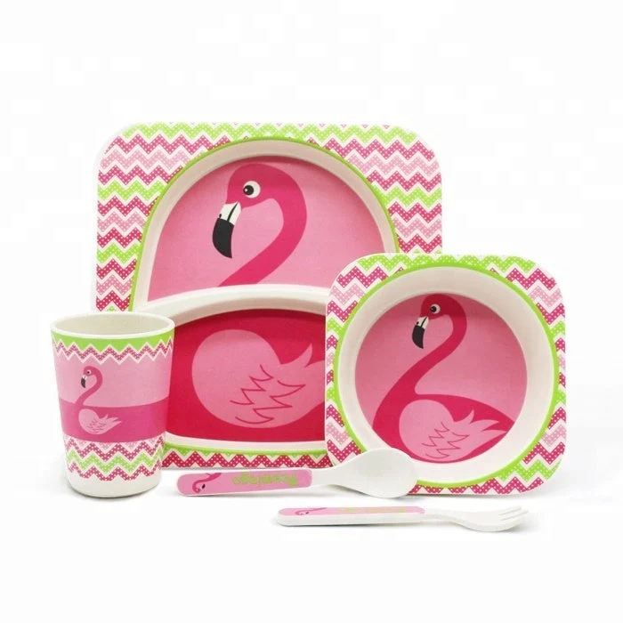 Feeding Set 5 Pieces Flamingo Theme at Zubaidas Official™
