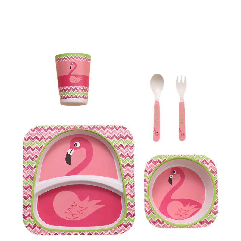 Feeding Set 5 Pieces Flamingo Theme at Zubaidas Official™ - Image 2
