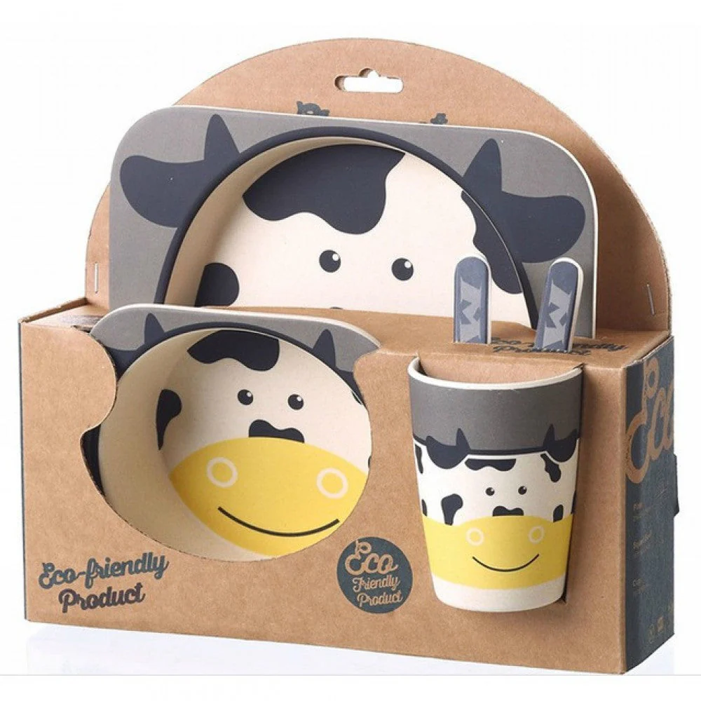 Feeding Set 5 Pieces Cow Theme at Zubaidas Official™