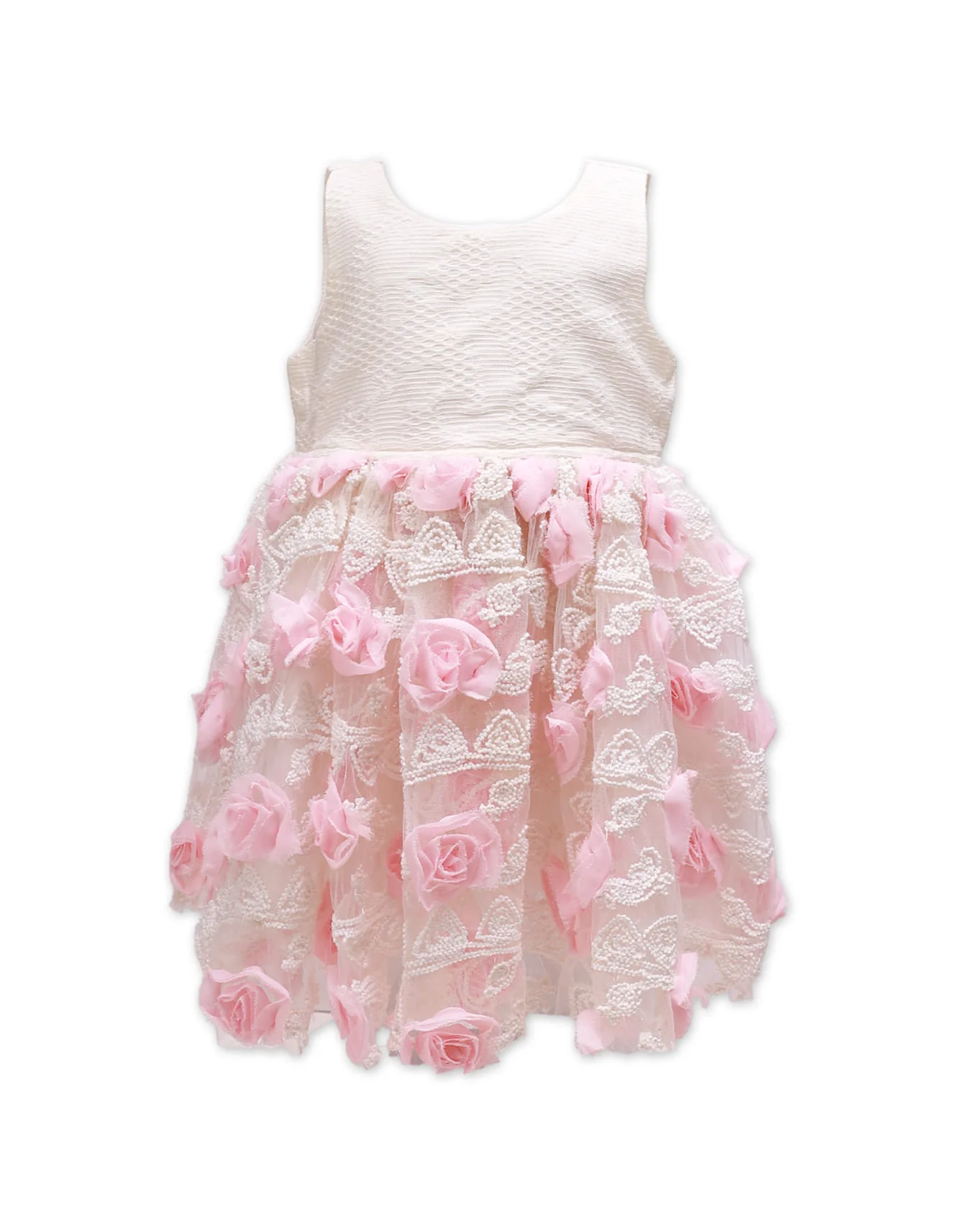 Zubaida's Formal Rose Appliqué Dress