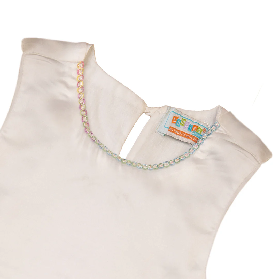 Zubaida's Sleeveless Formal Satin Dress - Image 3