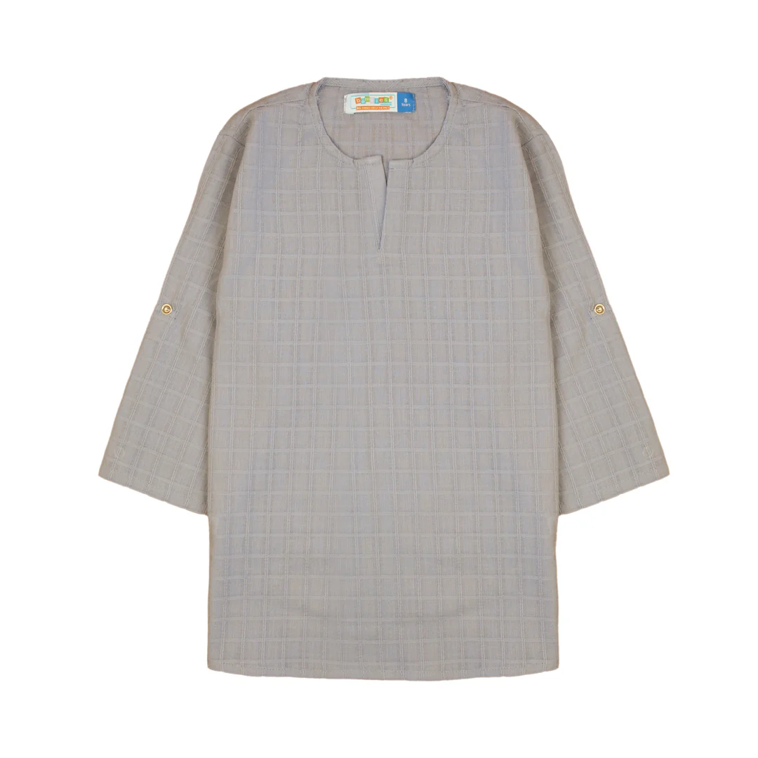 Zubaida's Grey Textured Kurta