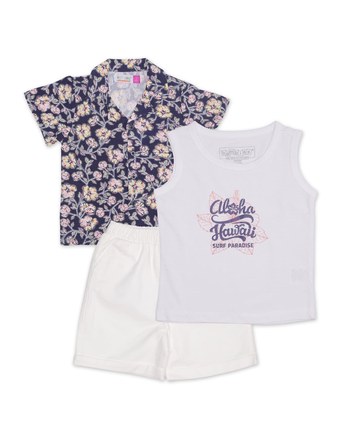 Zubaida's Hawaiian Floral 3 Pcs Suits Set