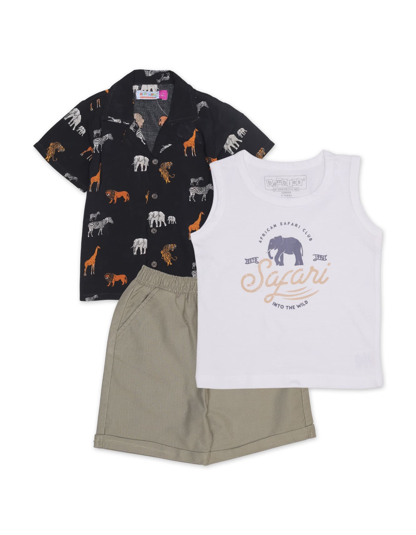 Zubaida's Hawaiian Safari 3 Pcs Suits Set