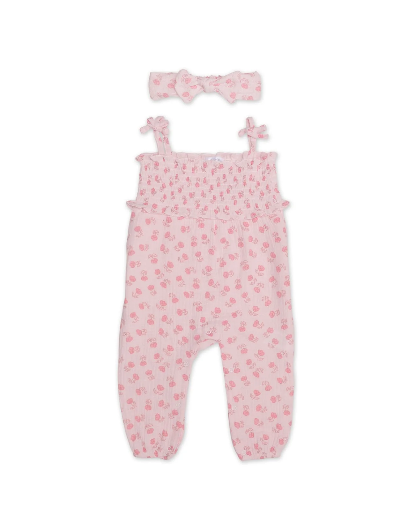 Zubaida's Floral Sleeveless Jumpsuit with a coordinating Headband