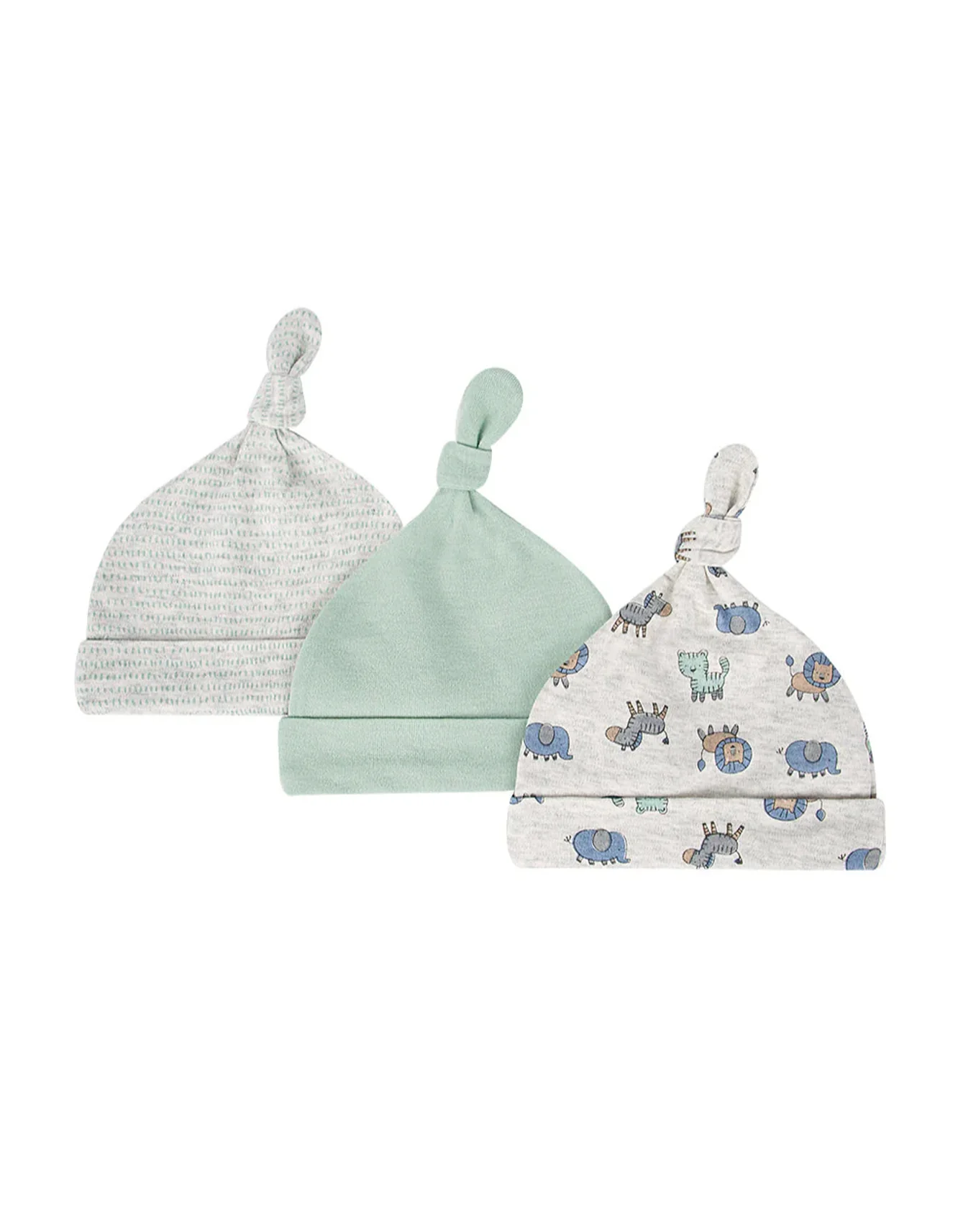 Zubaida's Adorable, Adjustable, Soft & Gentle 3 Pcs Knotted Cap