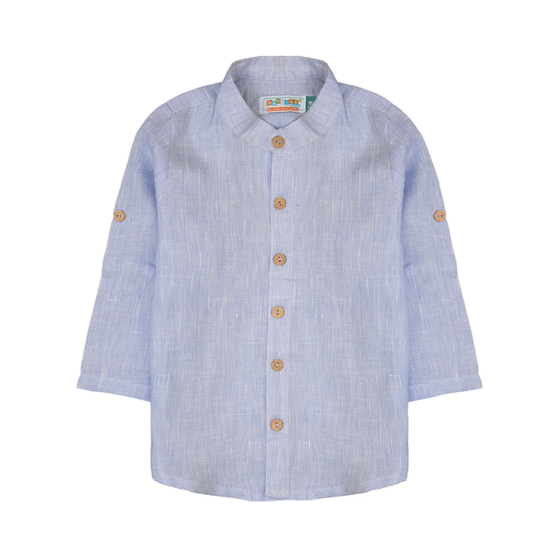 Zubaida's Light Blue Linen Button Down Shirt