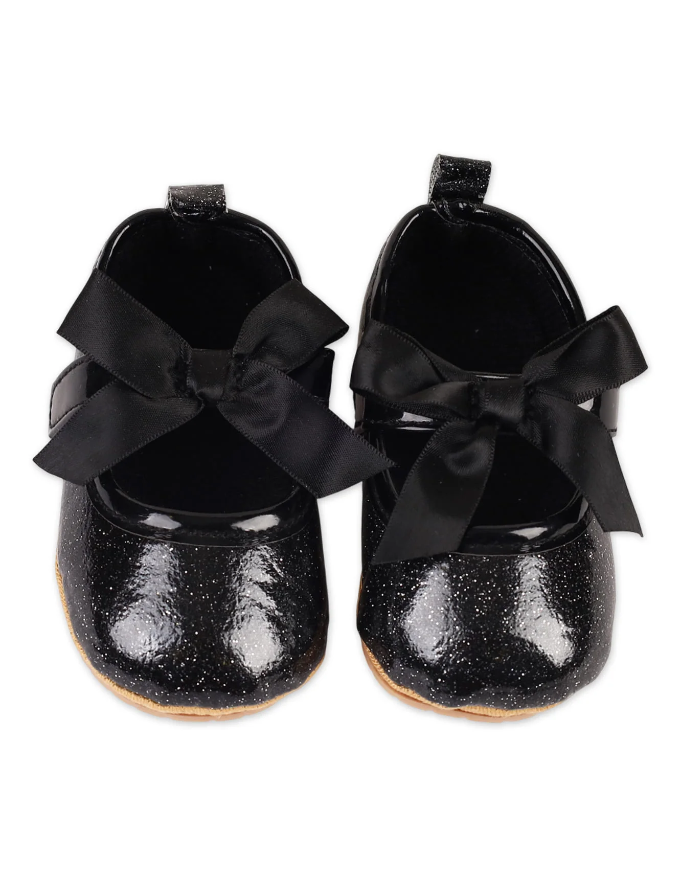 Zubaida's Midnight Sparkle Mary Jane Satin Bows Shoes