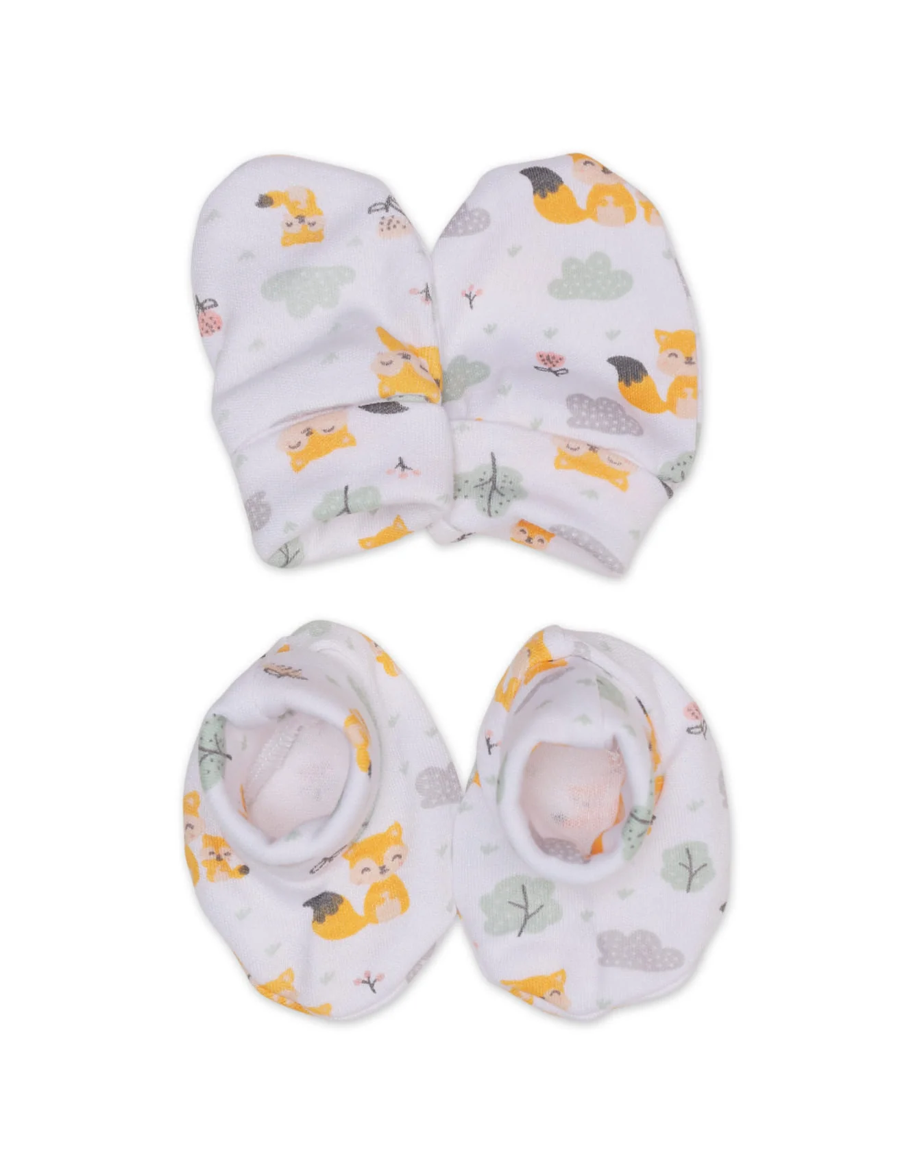 Zubaida's Mittens & Booties Set - Fox Theme