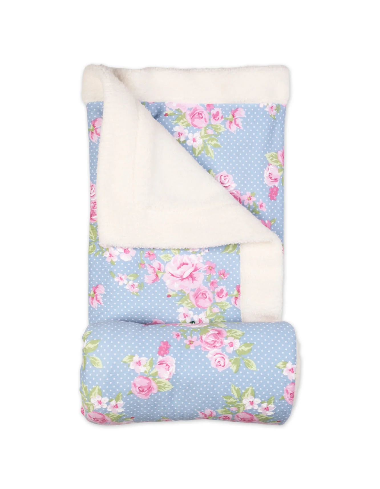Reversible Multi-Purpose Baby Blanket Dots and Flowers at Zubaidas Official™ Pakistan