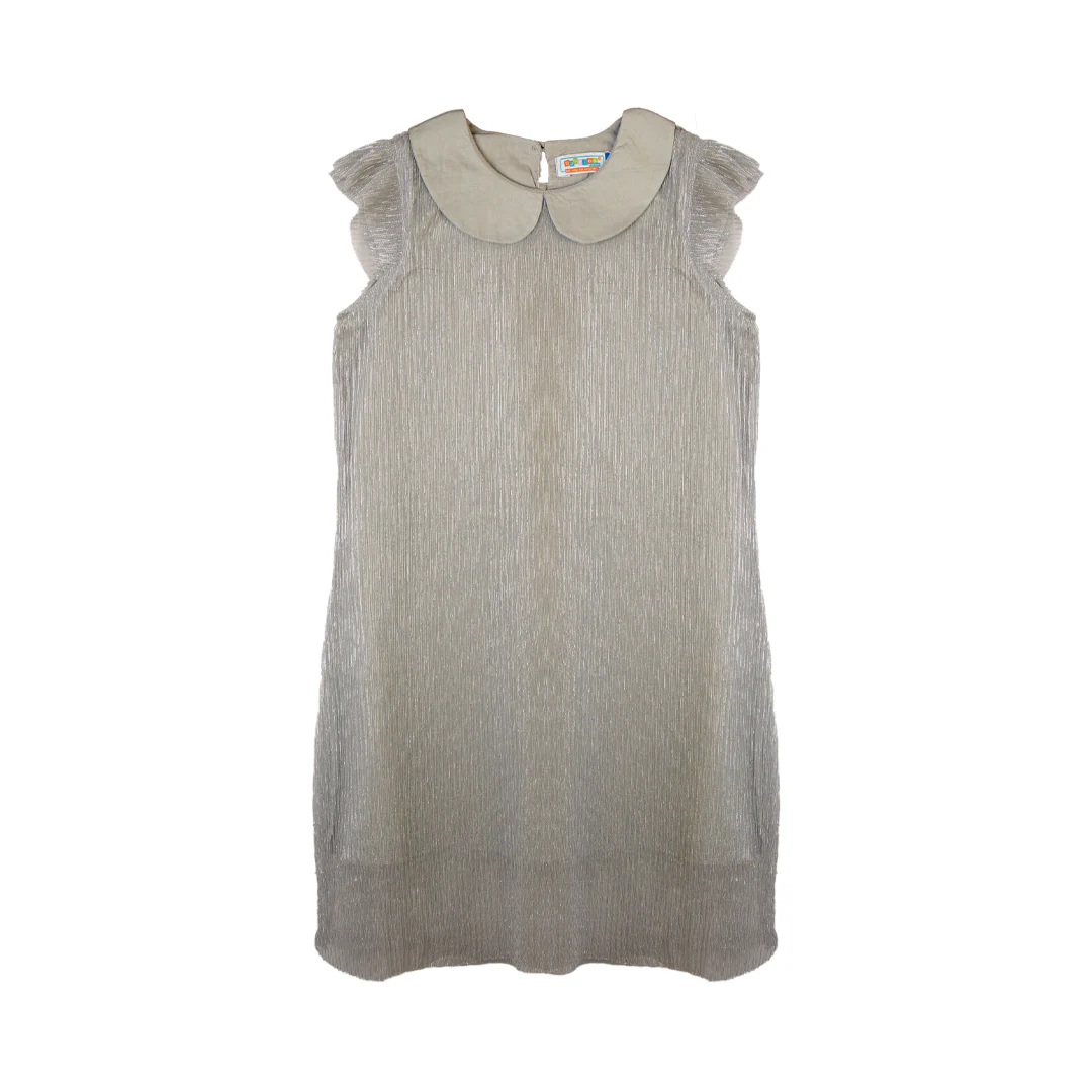 Zubaida's Silver Shimmer Peter Pan Collar Dress