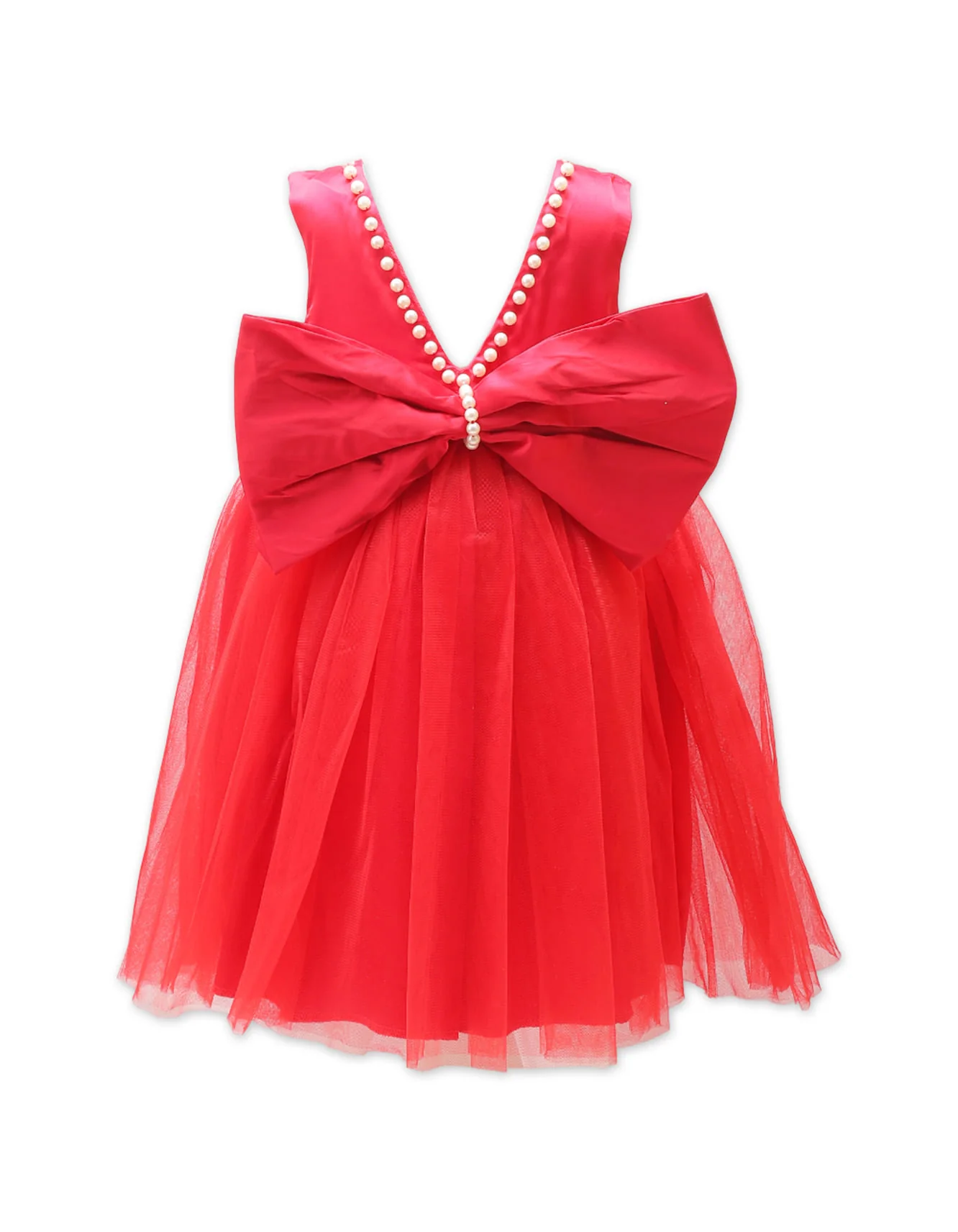 Zubaida's Elegant Pearls Tulle Dress - Image 3
