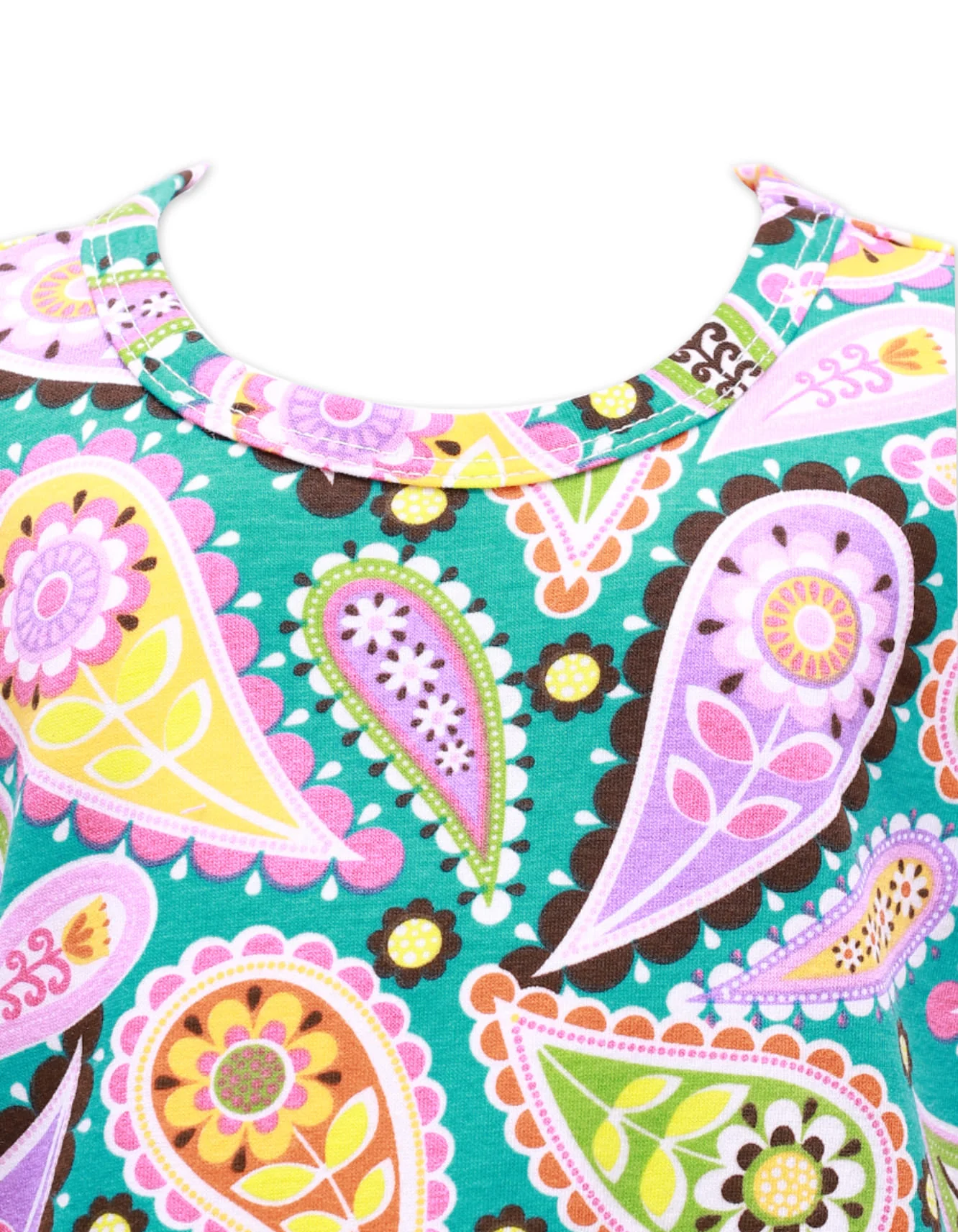 Zubaida's Sleeveless Bright, Bold and Full of Charm Paisley Dress - Image 2