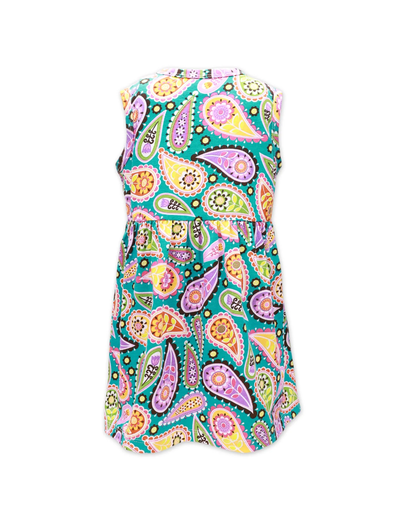 Zubaida's Sleeveless Bright, Bold and Full of Charm Paisley Dress - Image 3