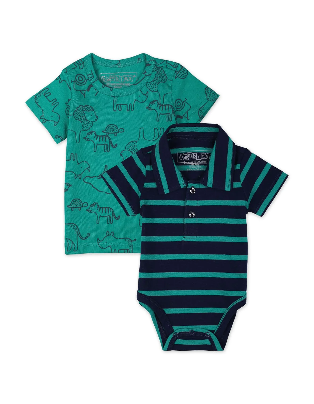 Zubaida's 2 Pcs Polo Bodysuit & T-Shirt