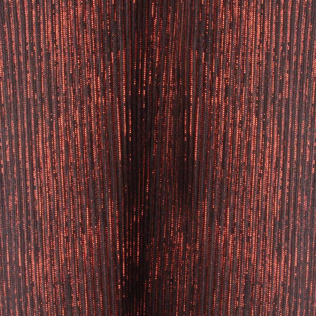 Zubaida's Black & Red Shimmer Peter Pan Collar Dress - Image 3