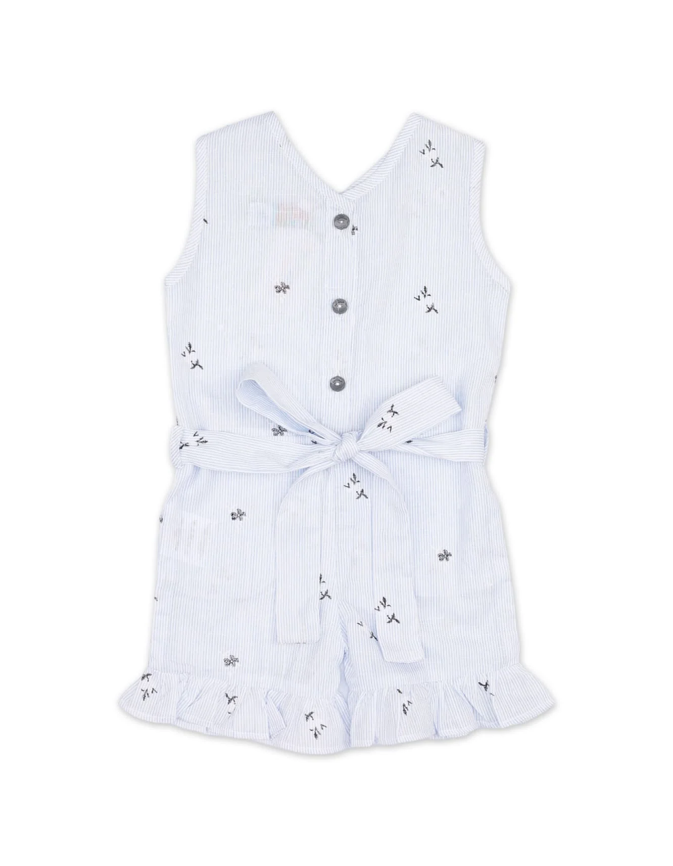 Zubaida's Jumpsuit Delicate Floral & Striped Pattern