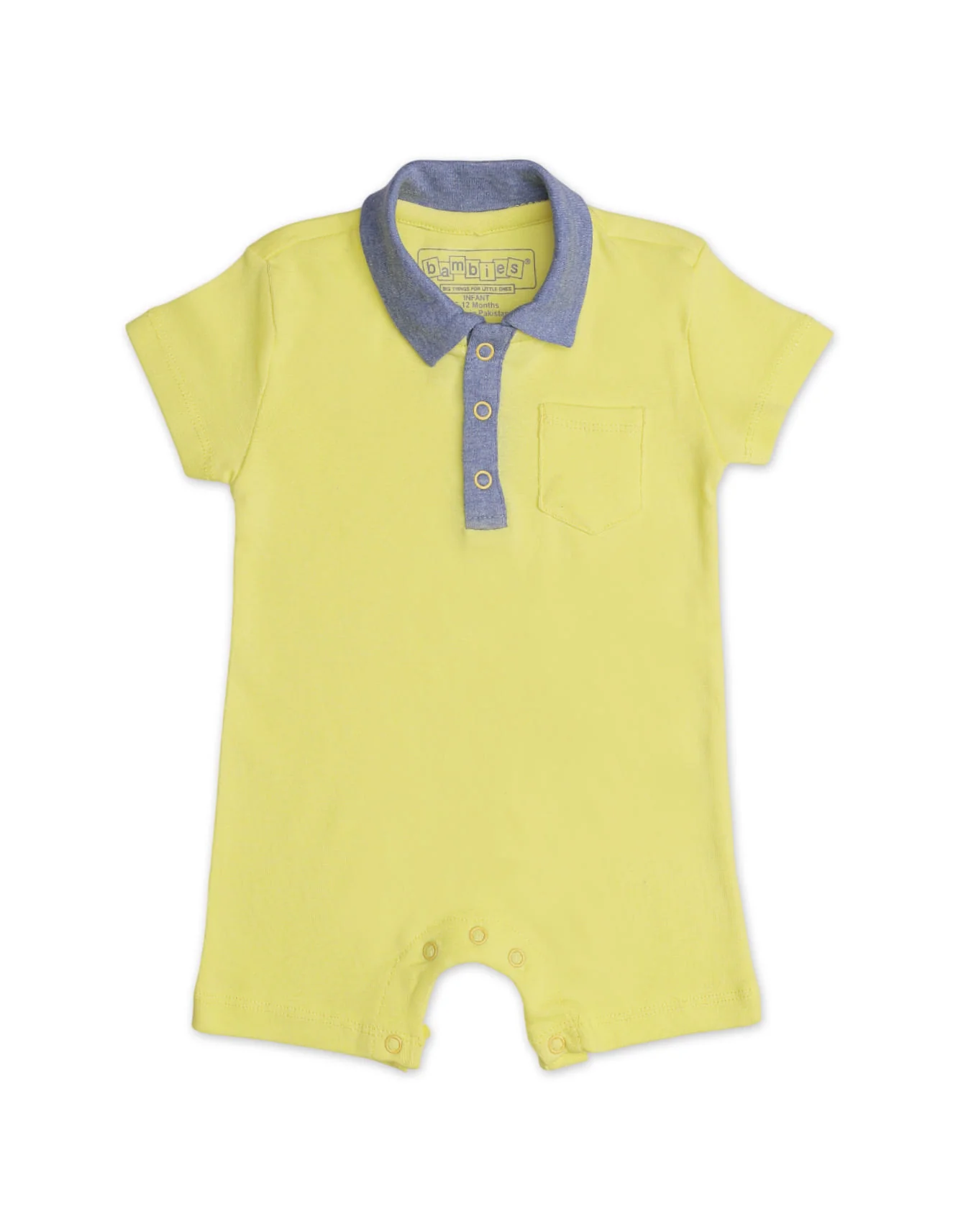 Zubaida's Soft & Breathable Front Pocket Short-Sleeves Polo Romper