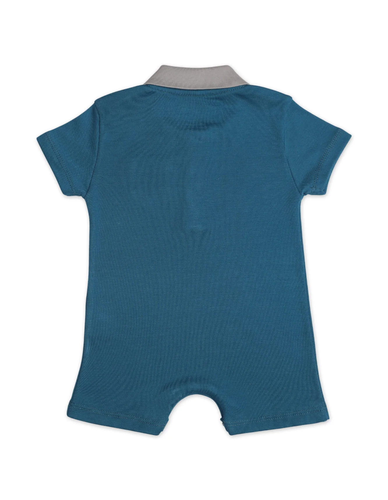 Zubaida's Soft & Breathable Front Pocket Short-Sleeves Polo Romper - Image 3