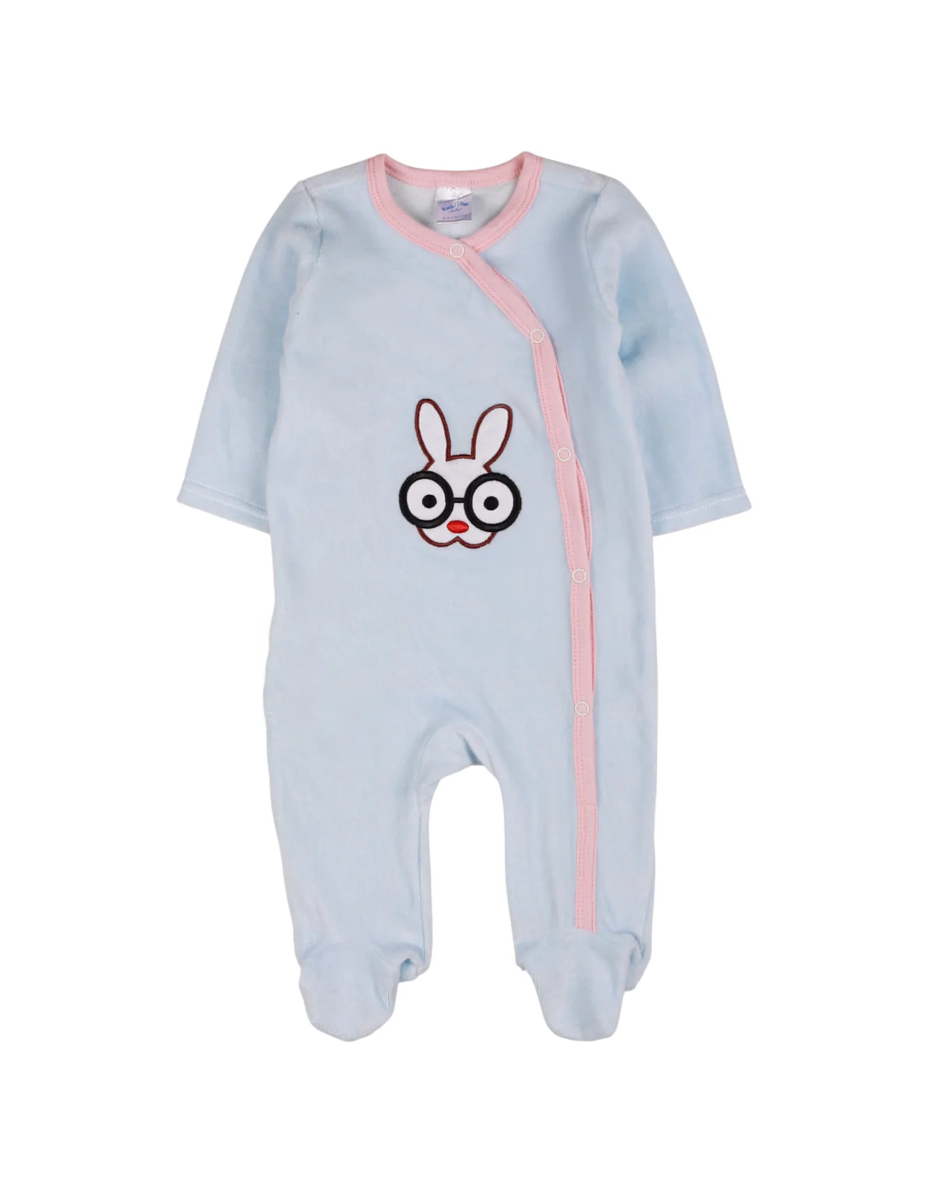 Bambies® Romper Velor Rabbit Glasses Blue at Zubaidas Official™ Pakistan
