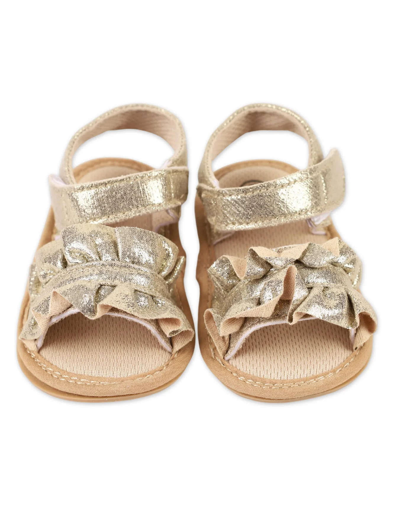 Zubaida's Sophisticated Gold Ruffle Sandals