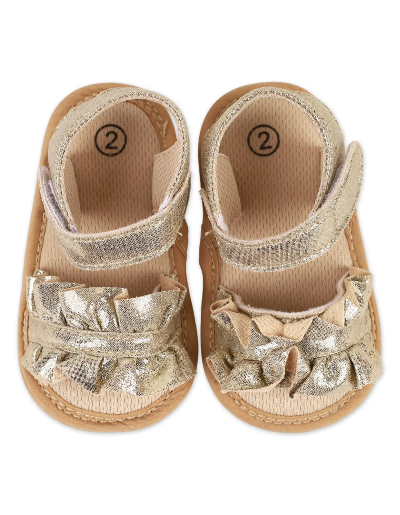 Zubaida's Sophisticated Gold Ruffle Sandals - Image 2