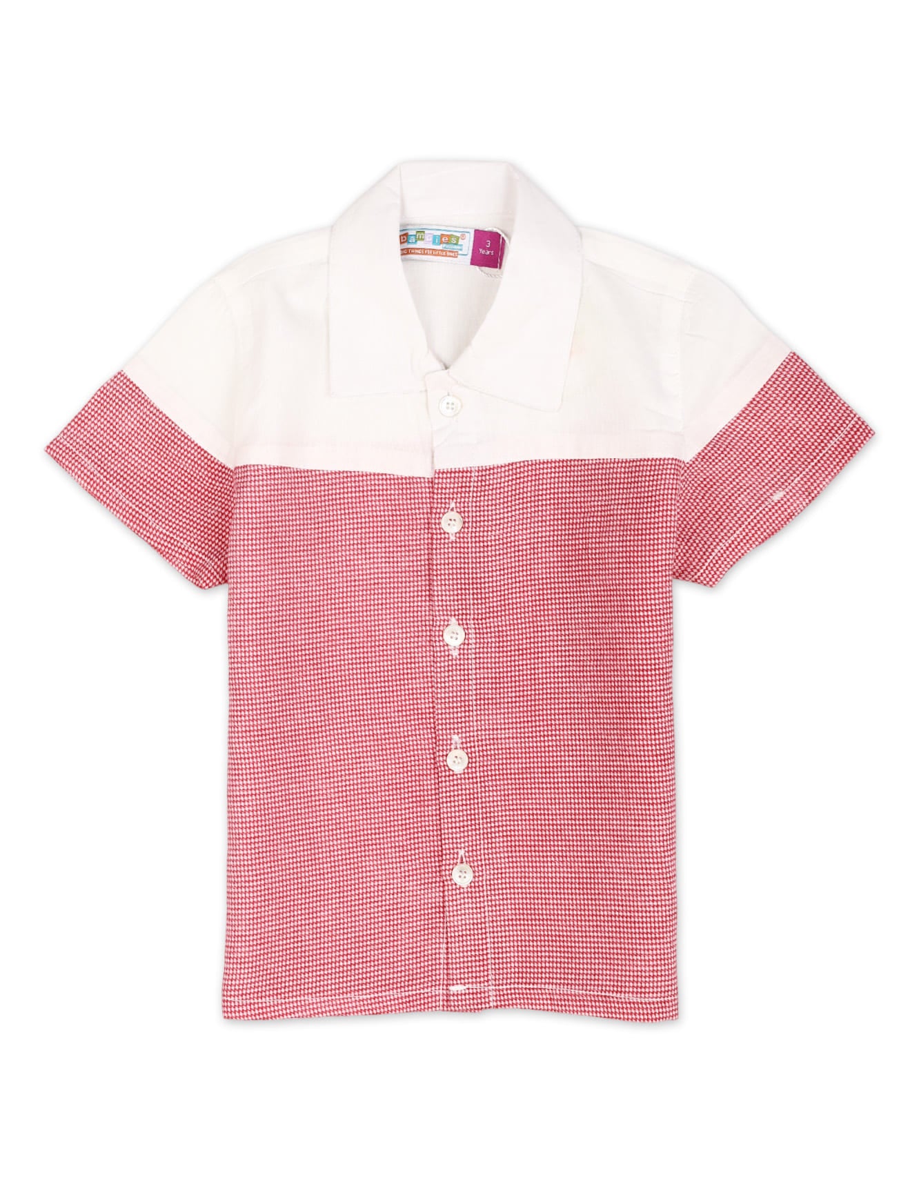 Zubaida's Retro Style Two-Tones Short-Sleeves Shirt